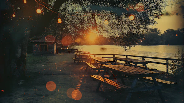 Sunset Lakeside Serenity