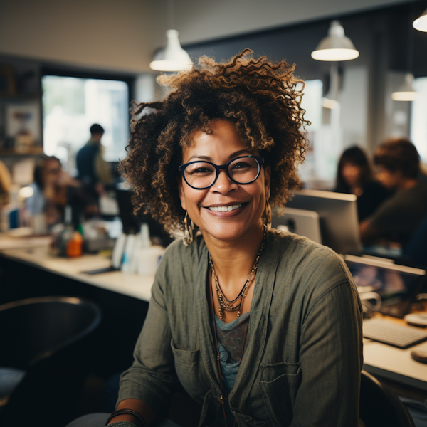 Friendly Professional With Curly Hair