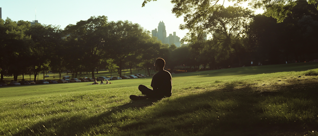 Tranquil Moment in Urban Park