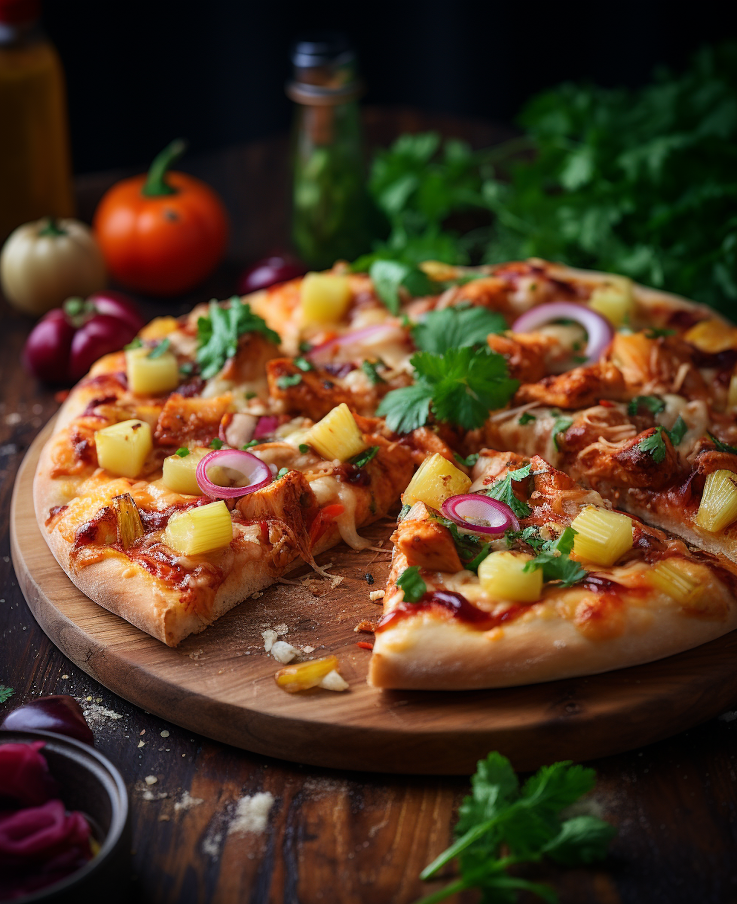 Rustic Chicken Pineapple Fiesta Pizza