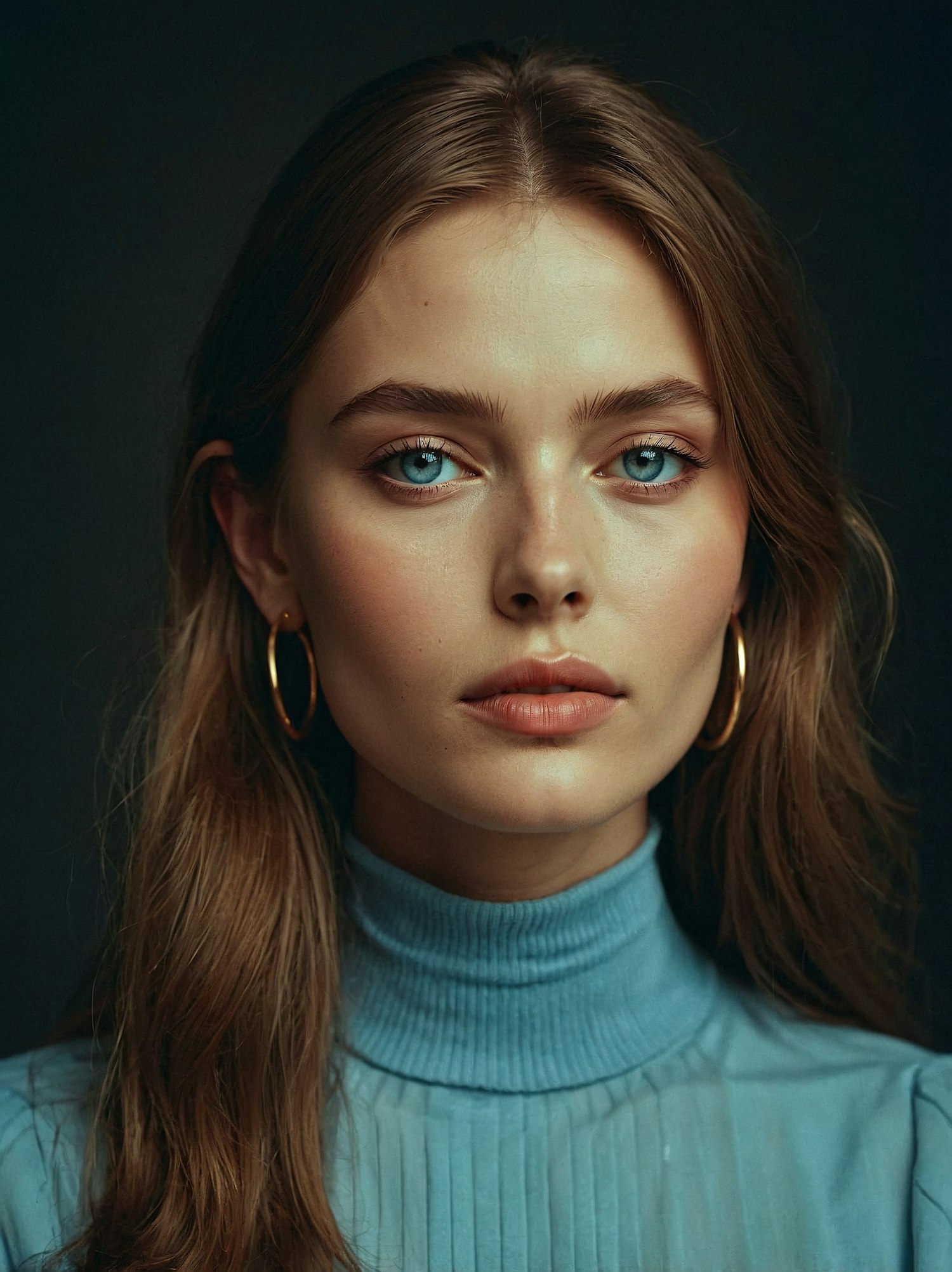 Portrait of a Woman with Blue Eyes