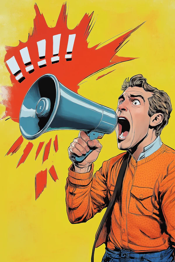 Man Shouting Illustration