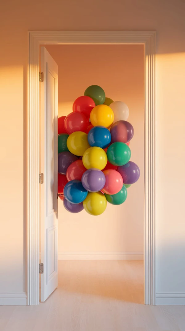 Balloons Through Door