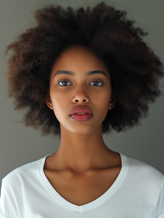 Portrait of a Young Woman with Blue Eyes