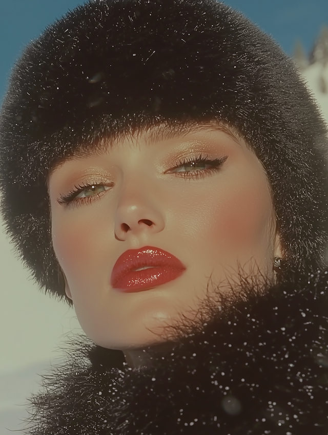 Close-up Portrait with Fur Hat