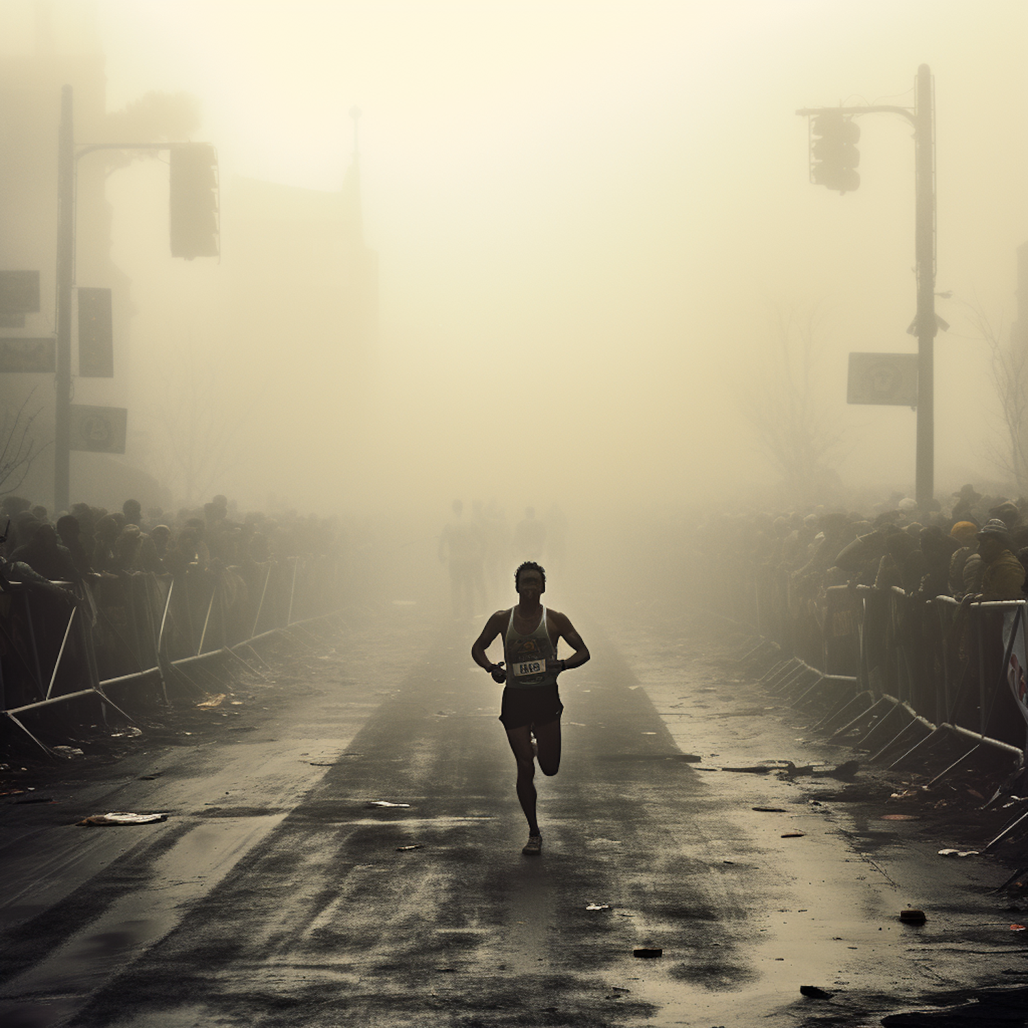 Lone Runner in the Mist of Competition