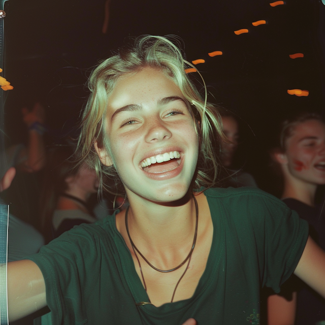 Joyful Young Woman at a Party