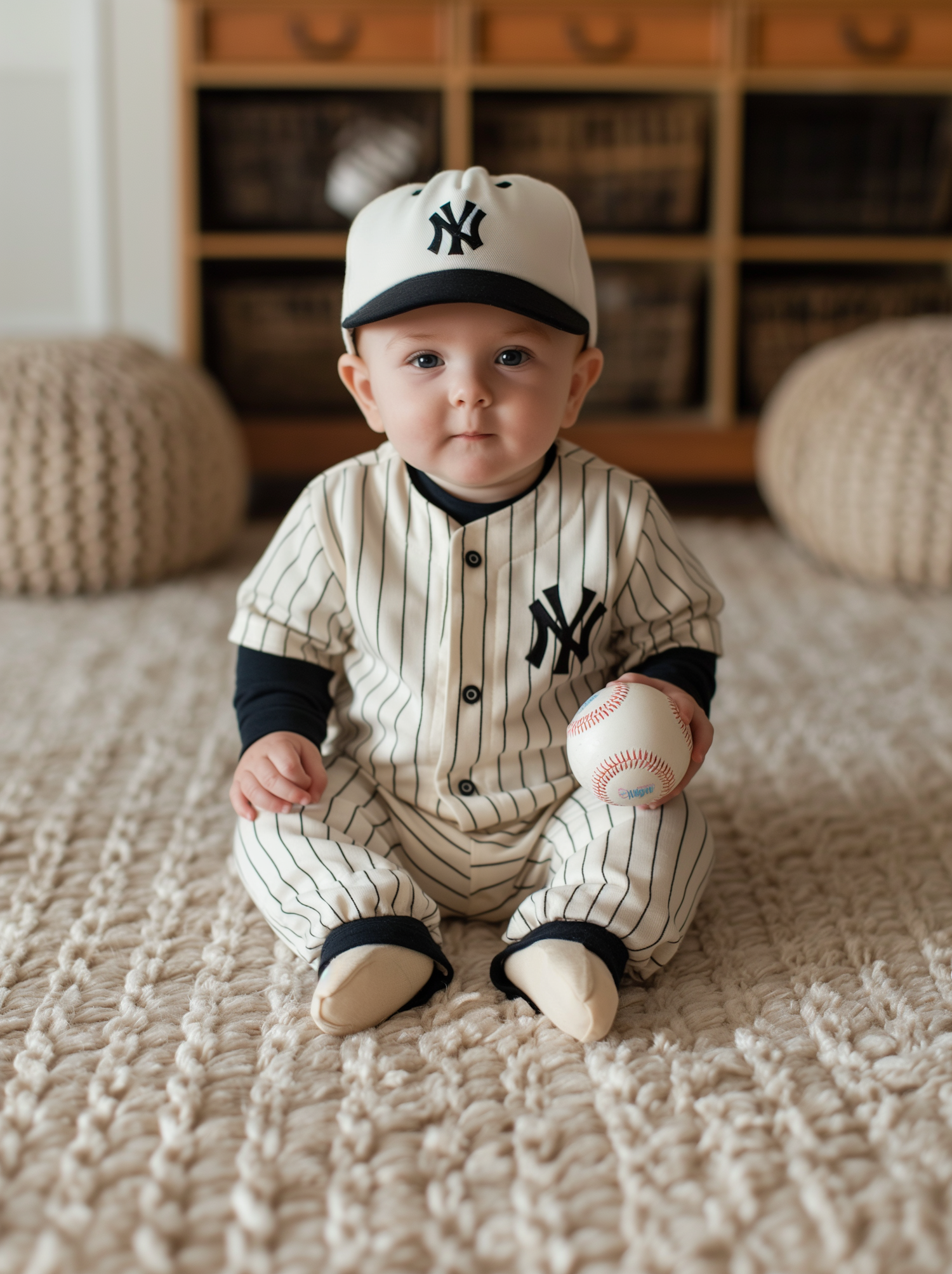 Baby in Baseball Uniform