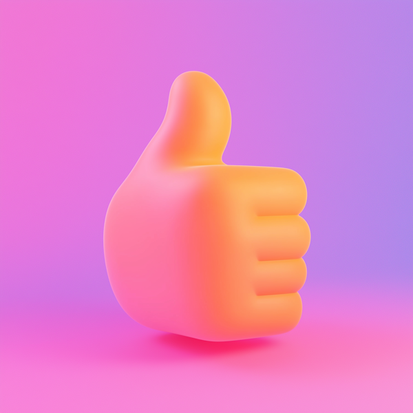 Stylized 3D Thumbs-Up Hand