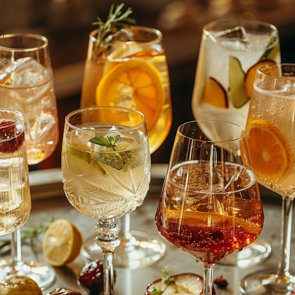 Elegant Beverage Assortment at a Social Gathering