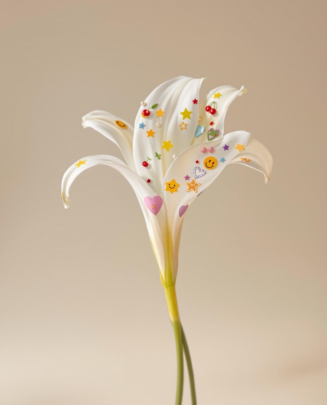 Decorated White Lily