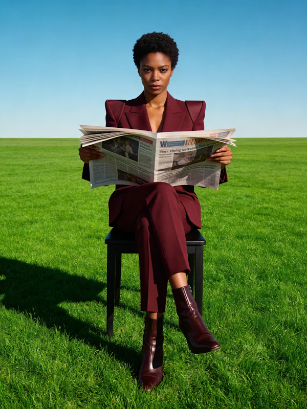 Reader in Green Field