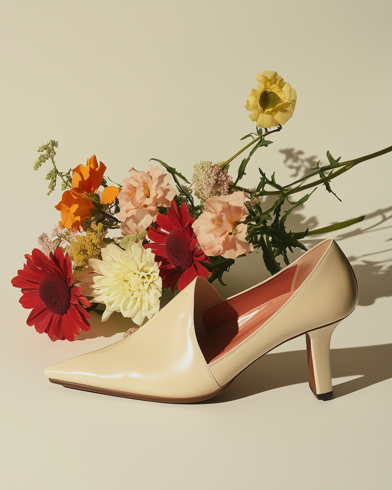 Elegant Shoe with Floral Arrangement