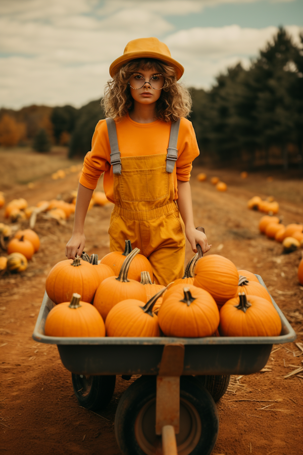 Autumnal Harvester in Stylish Orange Attire