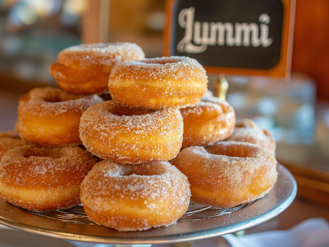 Sugared Donuts Display with Yummi Sign