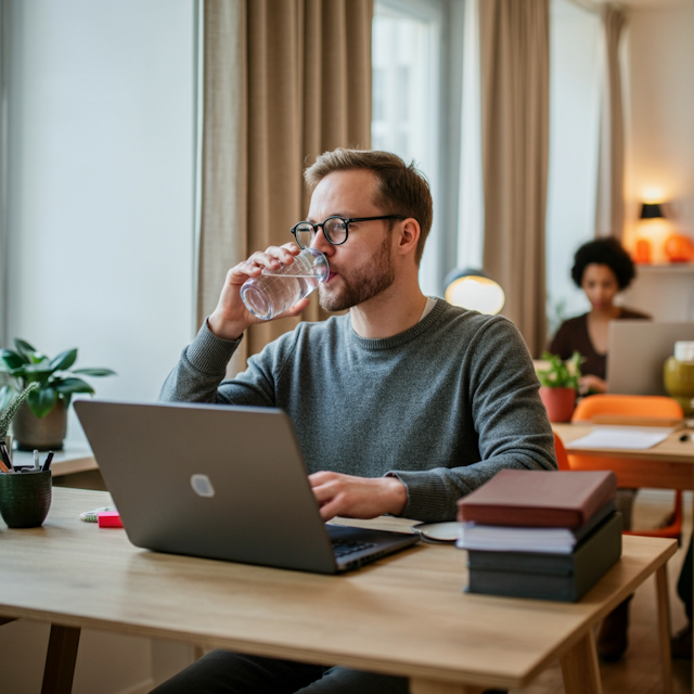 Man Working at Desk