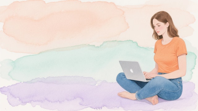 Woman Using Laptop