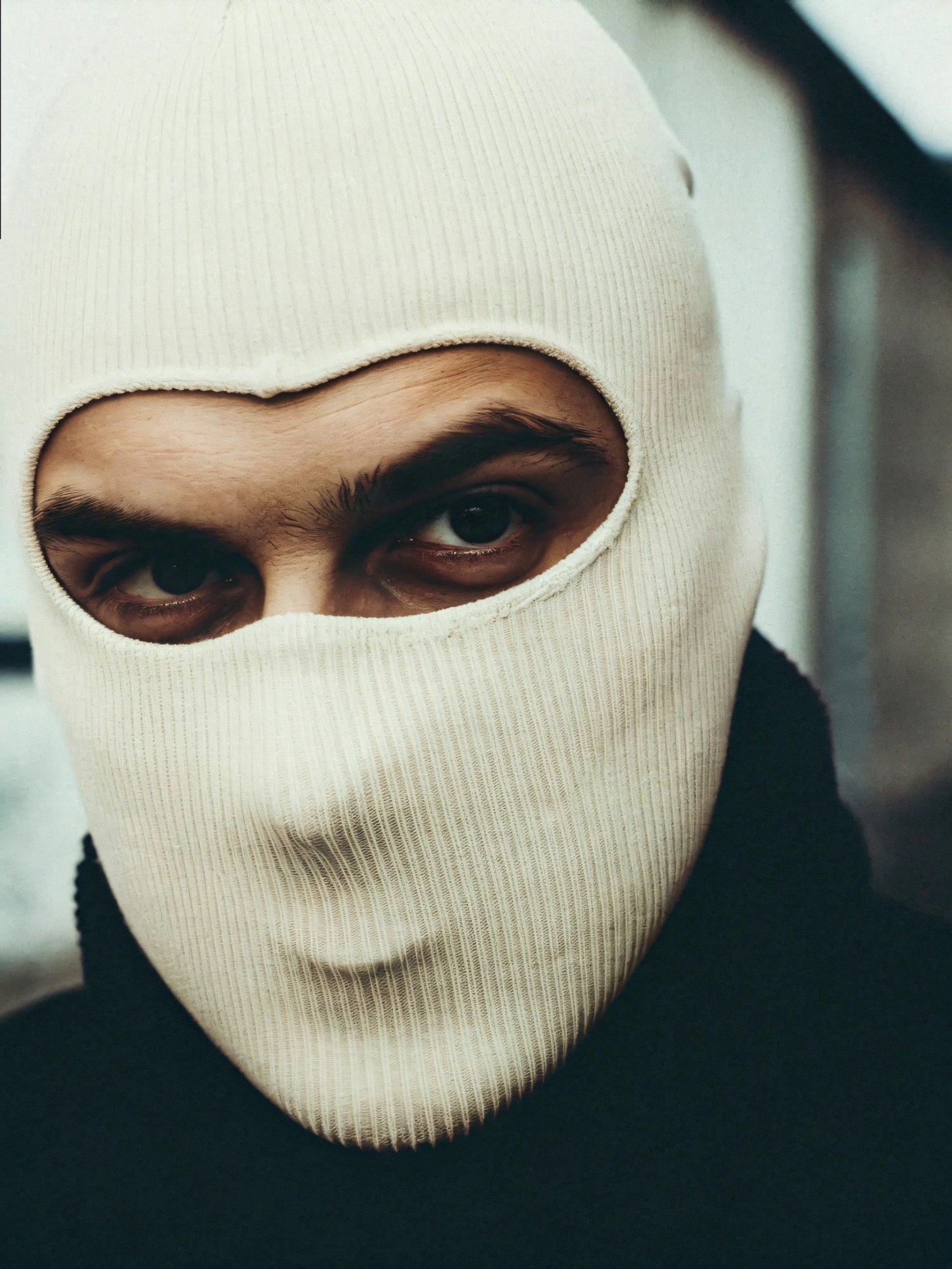 Close-up of Person in Balaclava