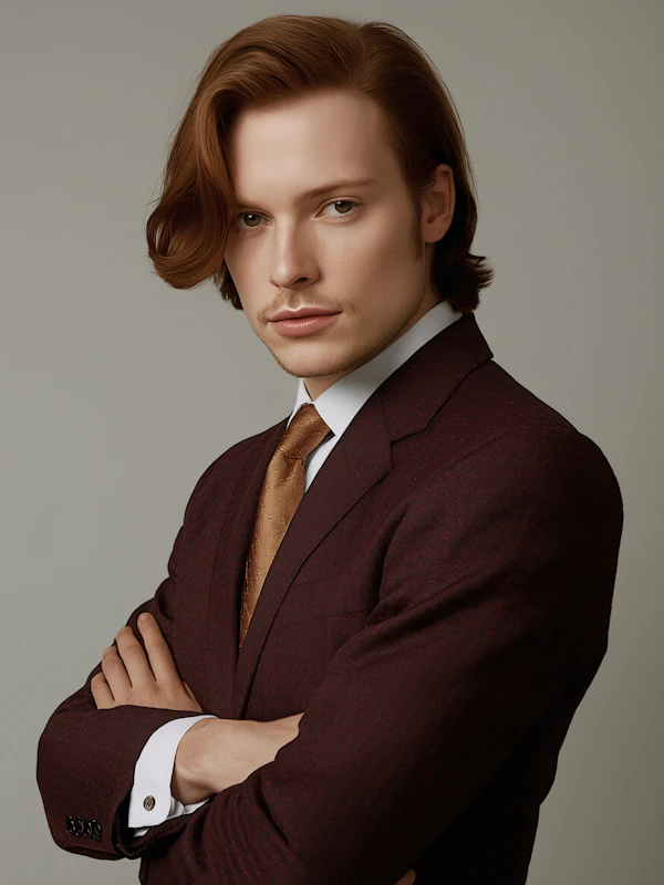 Portrait in Maroon Suit