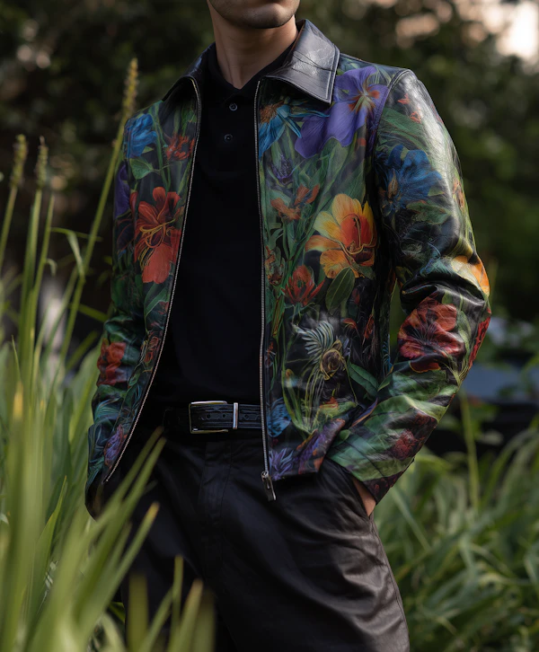Floral Leather Jacket