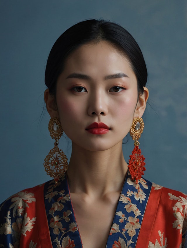 Elegant Woman with Ornate Earrings