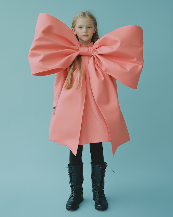 Girl with Oversized Pink Bow