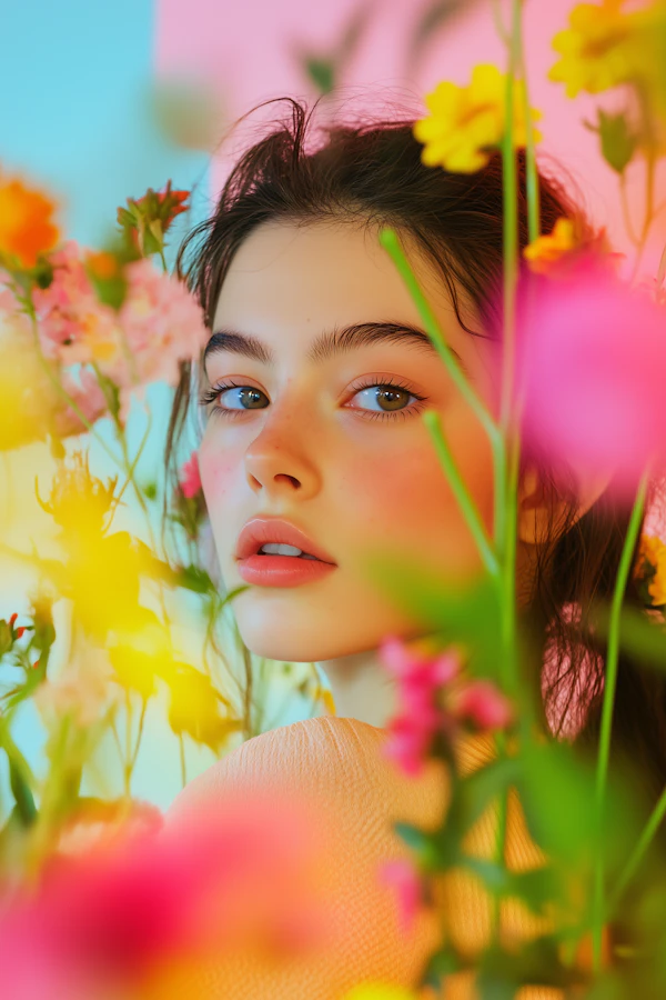 Whimsical Floral Portrait