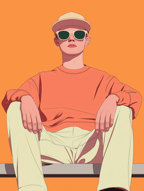 Stylized Illustration of a Relaxed Person