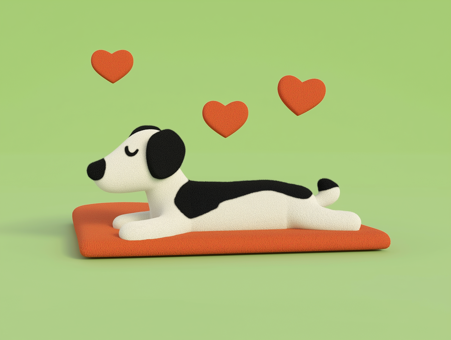 Cartoon Dog with Hearts