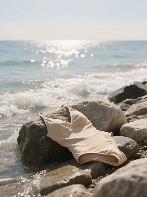 Swimsuit on Sunlit Rocks