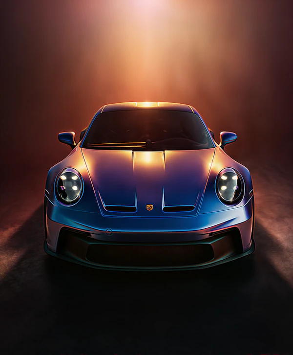 Sleek Blue Porsche 911 Sports Car