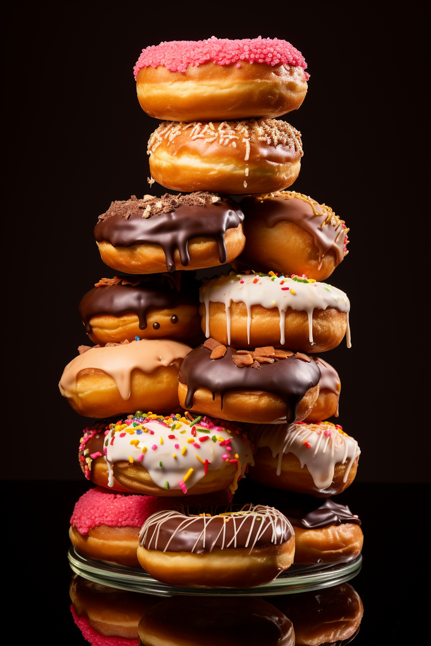 Decadent Tower of Glazed Donuts