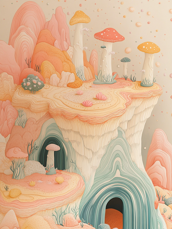 Whimsical Mushroom Landscape