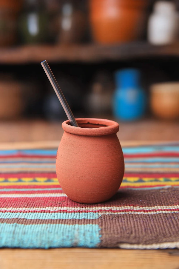 Rustic Clay Cup Scene