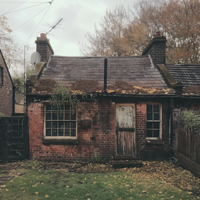 Time-Worn Brick House Amidst Nature