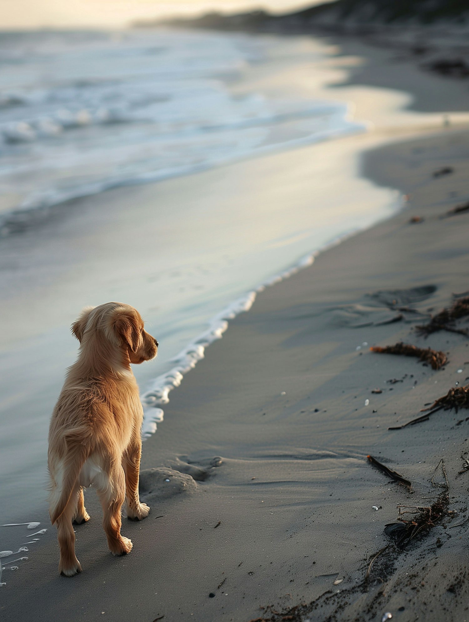 Golden Retriever at Sunrise/Sunset