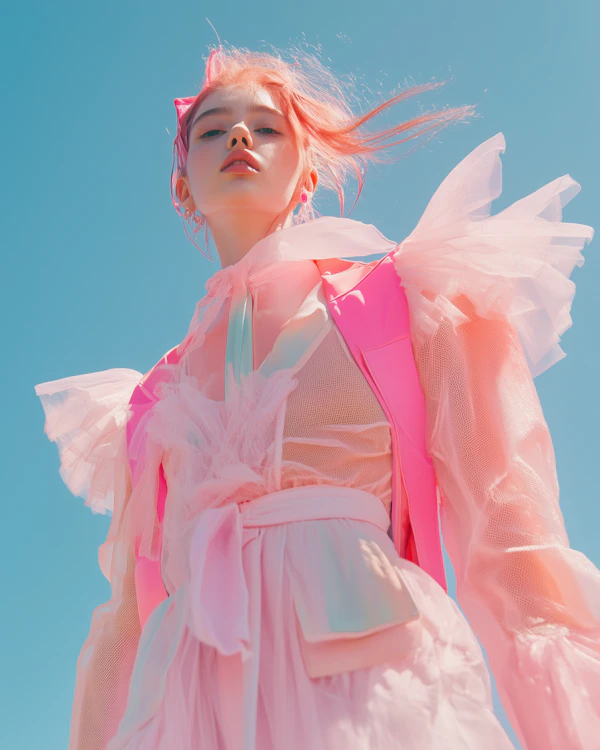 Whimsical Pink Portrait