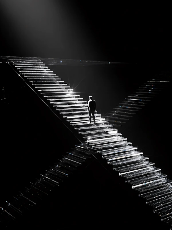 Illuminated Glass Stairs