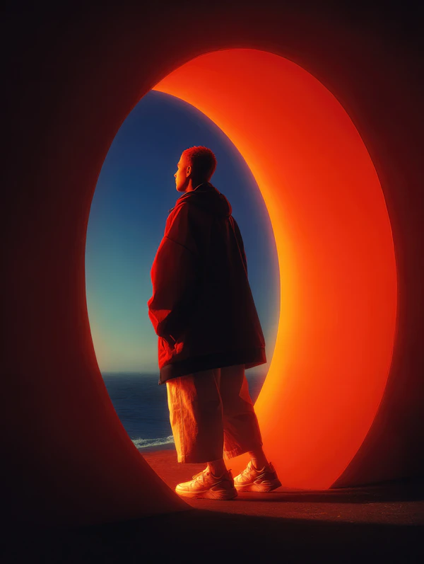 Contemplative Arch Scene