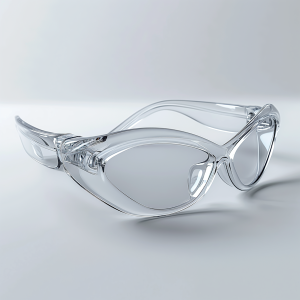 Transparent Eyeglasses on White Surface