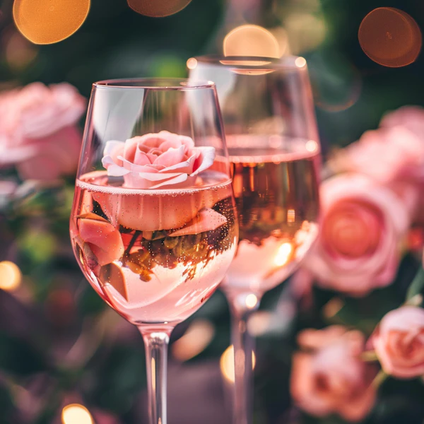 Elegant Rose-Colored Glasses with Pink Rose