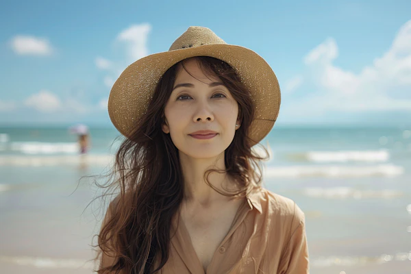 Serene Beach Portrait