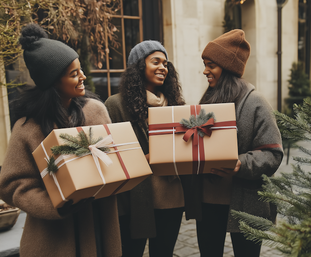 Women with Holiday Gifts