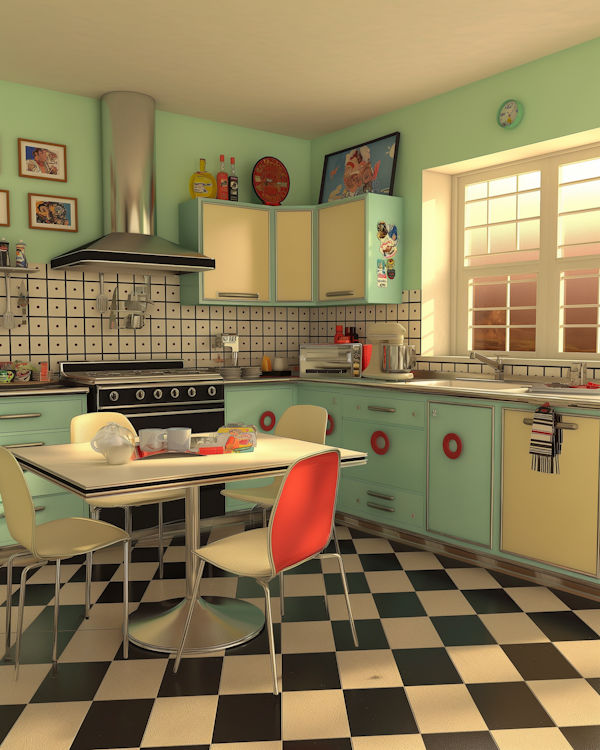 Retro Kitchen Interior