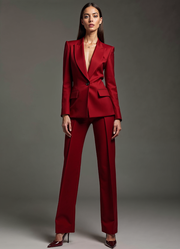 Woman in Red Pantsuit