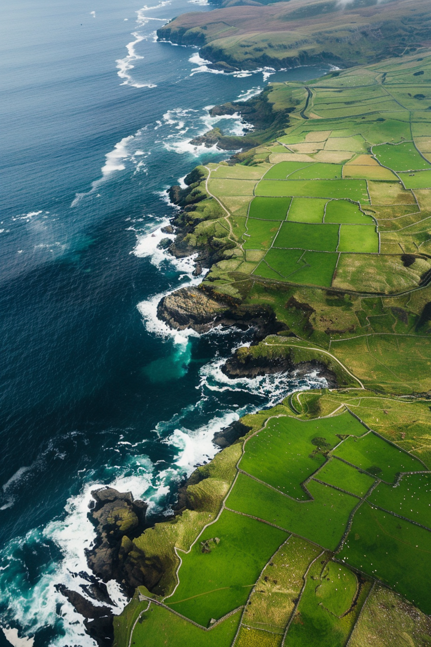 Aerial Coastal Farmland