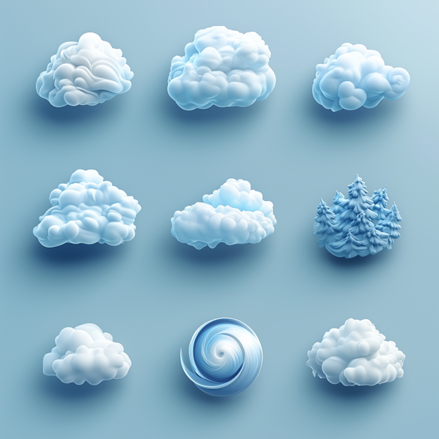 Stylized Cloud Art Grid