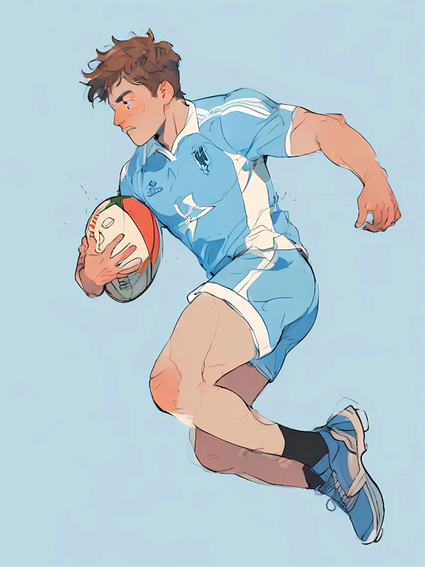 Rugby Player in Action