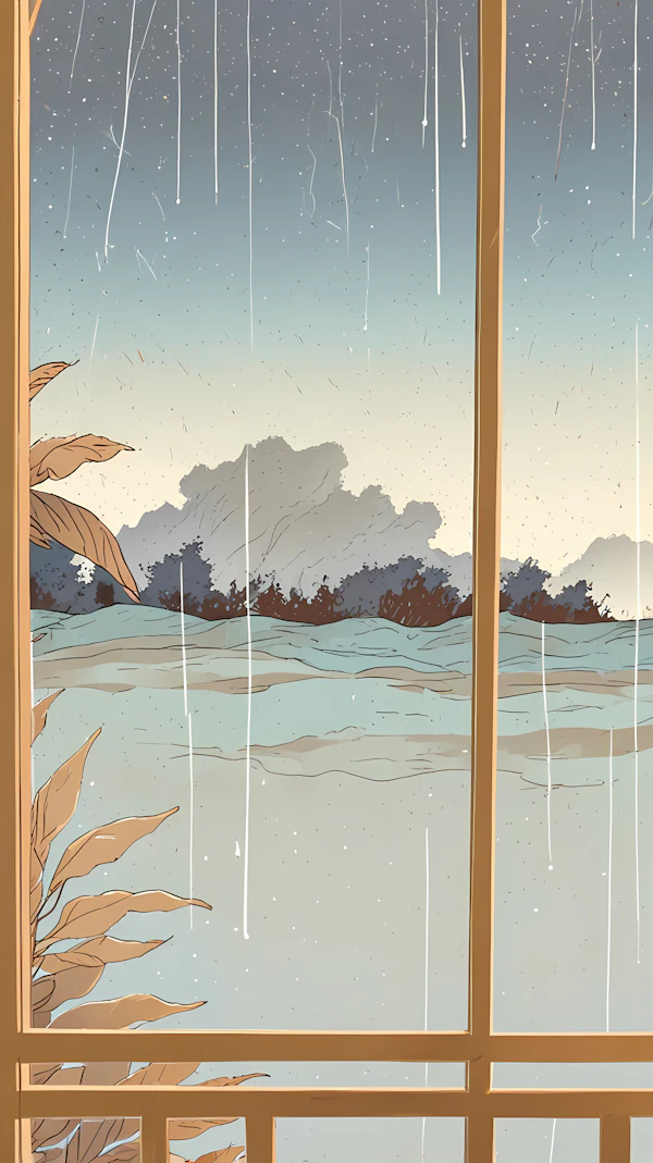 Serene Rainy Day View