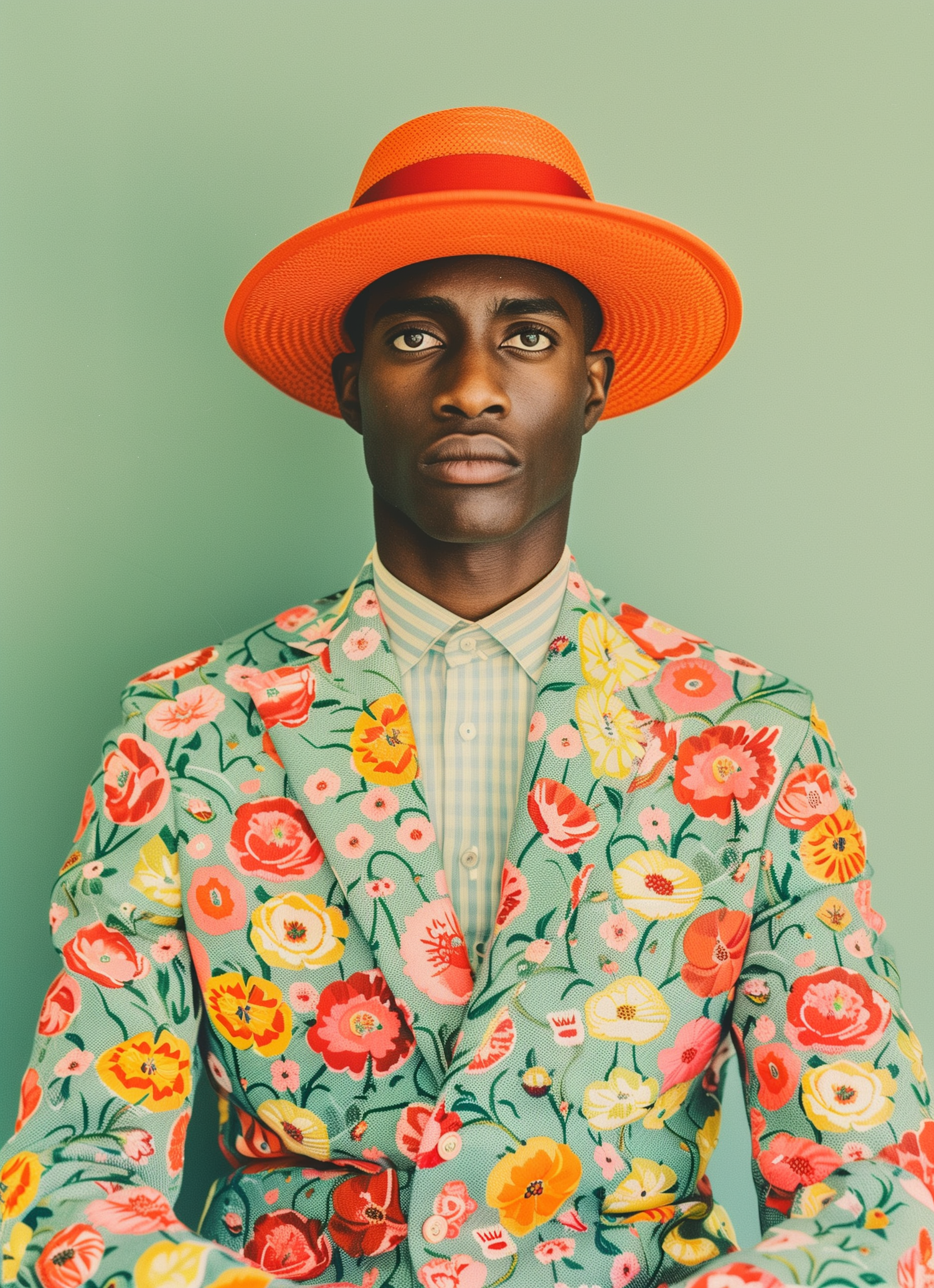 Floral Patterned Suit Portrait